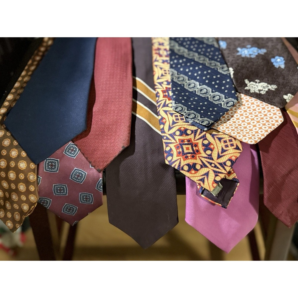 LOT 11‎ Vintage Polyester And Acetate Ties Many Wide Cosplay Classic